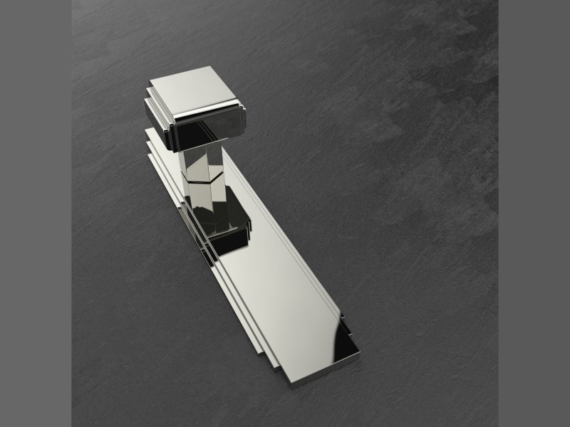 Дверная ручка-кноб Oliver Knights Amr DK on Backplate - PN полированный никель