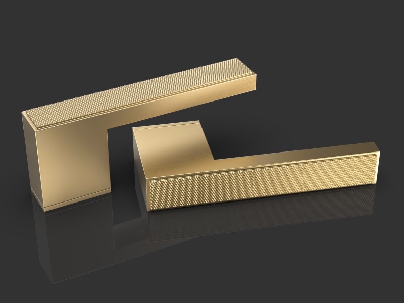 Дверная ручка на розетке Oliver Knights Beatrice LH матовая латунь