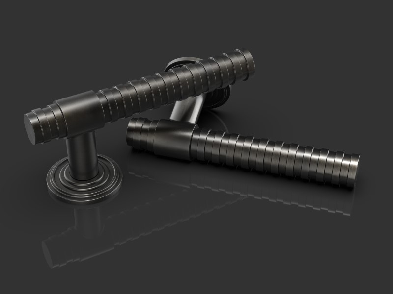 Дверная ручка на розетке Oliver Knights Betan LH черненая латунь