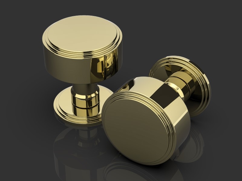 Дверная ручка-кноб Oliver Knights Ginglain DK полированная латунь