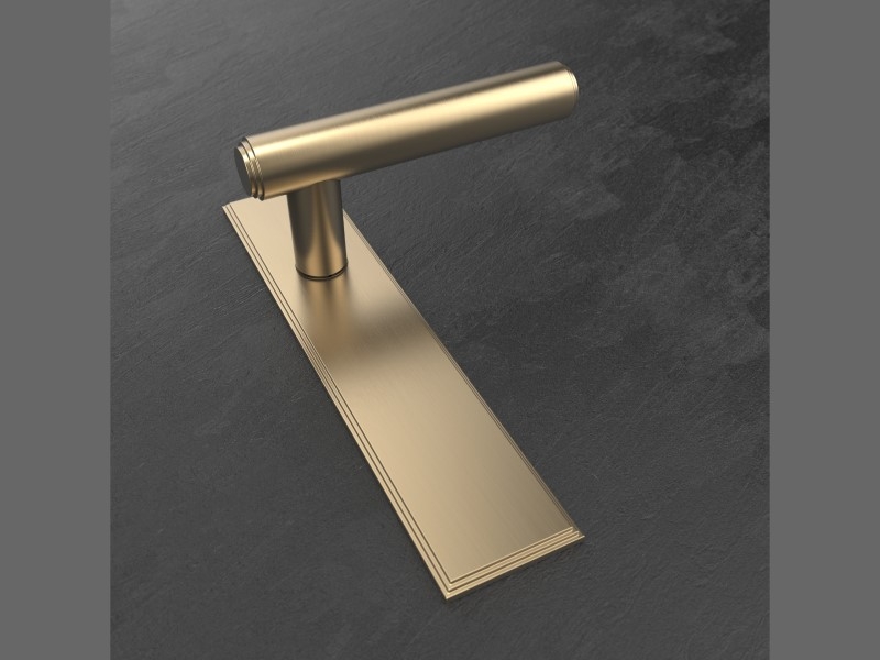 Дверная ручка на планке Oliver Knights Ginglain LH матовая латунь