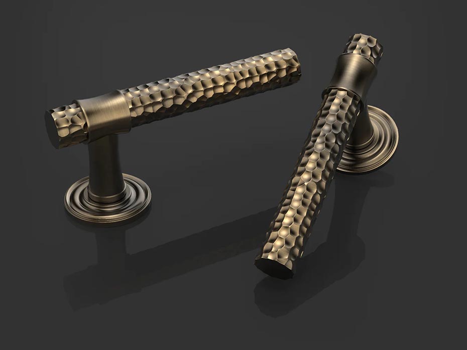 Дверная ручка на розетке Oliver Knights Harper матовая бронза