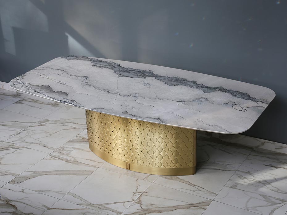 Стол обеденный овальный лодка Ar-Deco Furnitek FG-026 