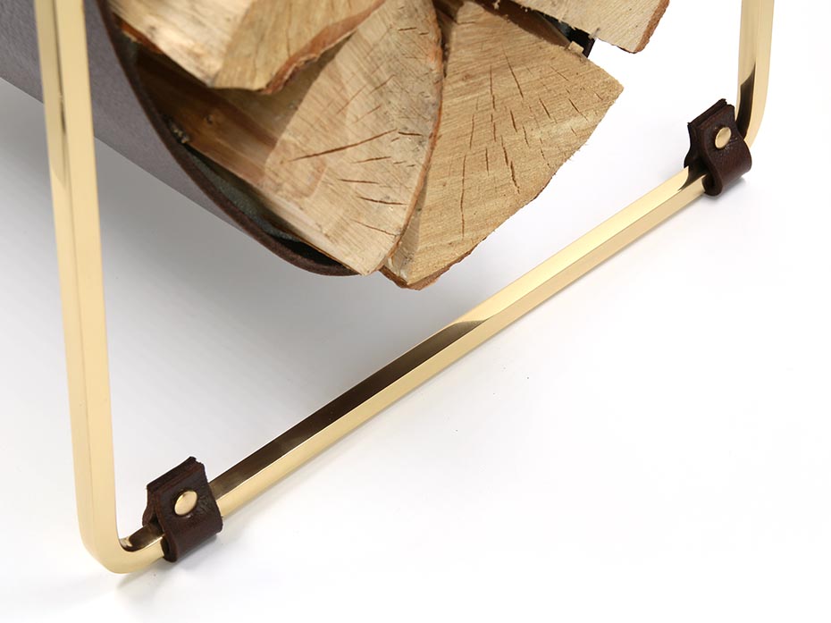 Дровница с кожаной вставкой Furnitek FG-12029