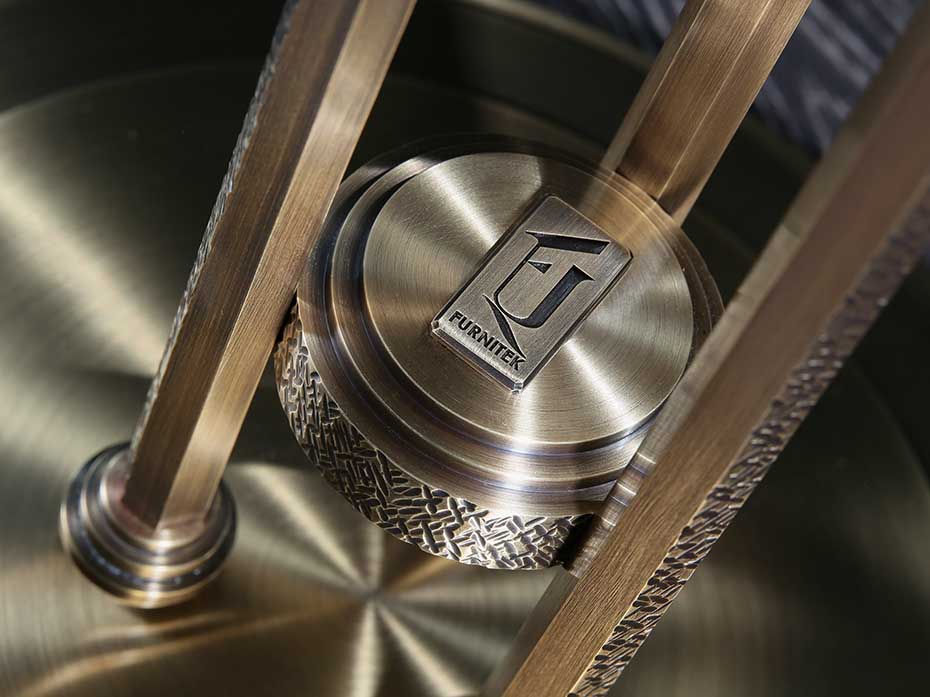 Стол кофейный круглый FURNITEK FG-062 античная латунь