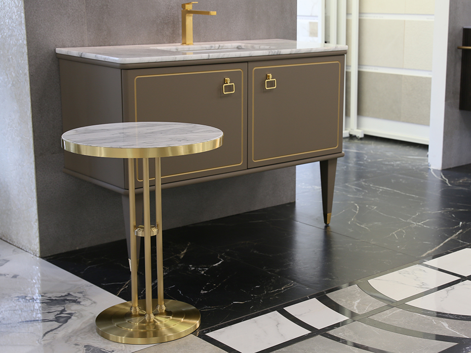 Стол кофейный FURNTEK Ar-Deco FG-055 круглый матовая латунь