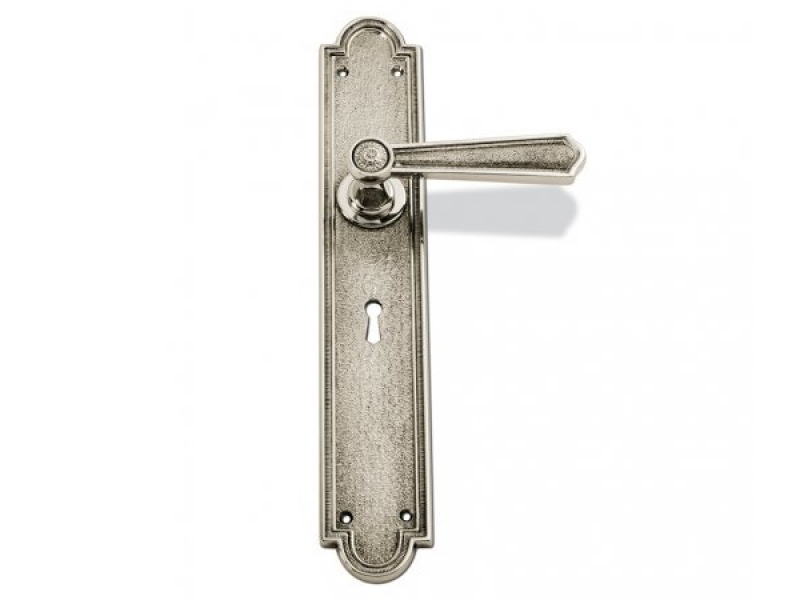 Дверная ручка на планке Enrico Cassina MATILDE C13510 античное серебро