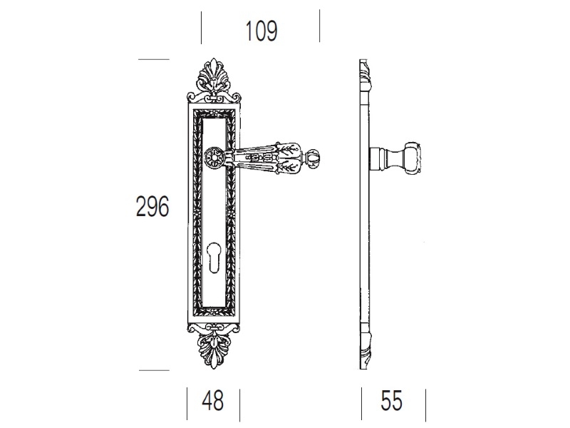 Дверная ручка на планке Salice Paolo POMPEI 4316