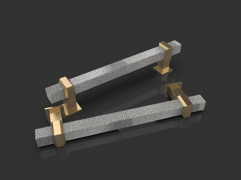 Дверная ручка-скоба Oliver Knights Shagreen PH полированная латунь