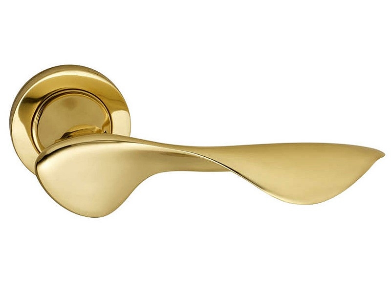 Дверная ручка на розетке Enrico Cassina WIJDAN C06611 полированная латунь