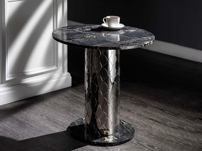 Стол кофейный Ar-Deco FG-063 круглый полированный никель