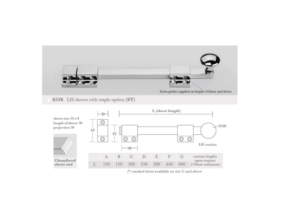 Шпингалет Frank Allart 6536D полированный хром