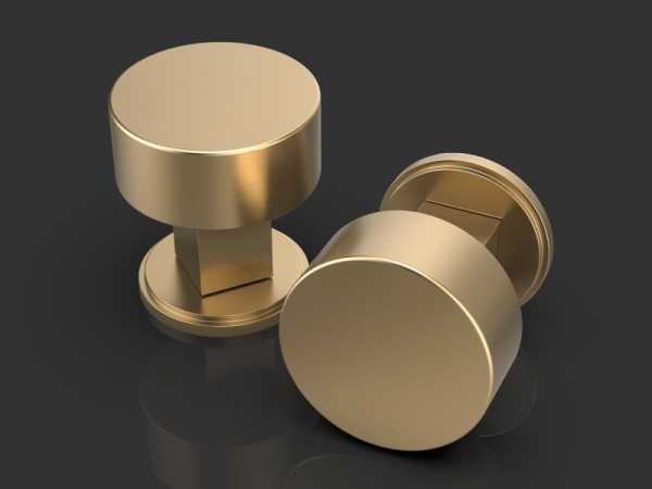 Дверная ручка-кноб Oliver Knights Courtois DK матовая латунь