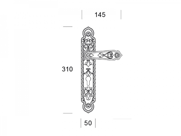 Дверная ручка на планке Salice Paolo DUBAI 3341