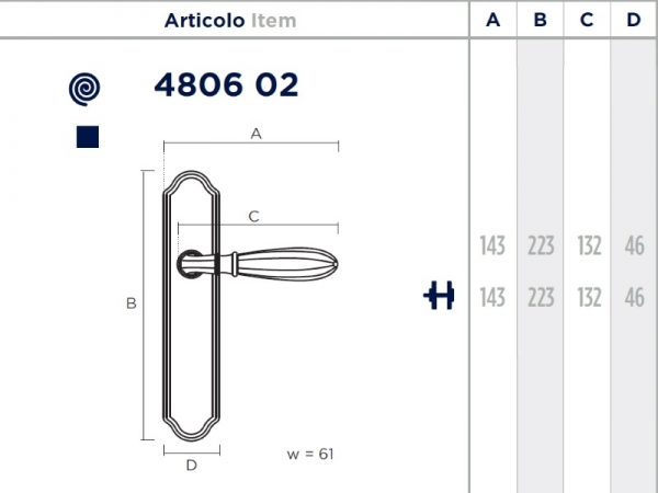 Дверная ручка на планке Enrico Cassina INDIRA 480602