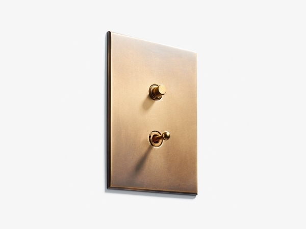 Выключатель Meljac M556 двойной Classique античная латунь