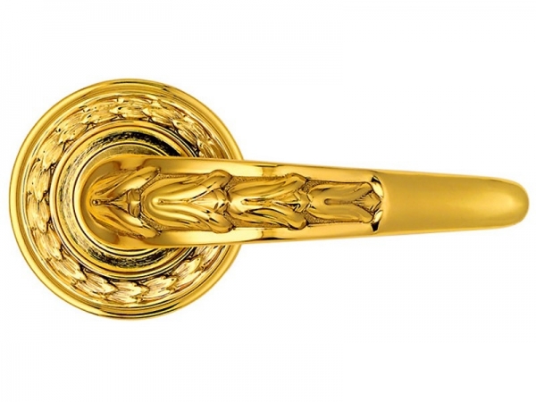 Дверная ручка на розетке Enrico Cassina ORTENSIA 718 полированная латунь