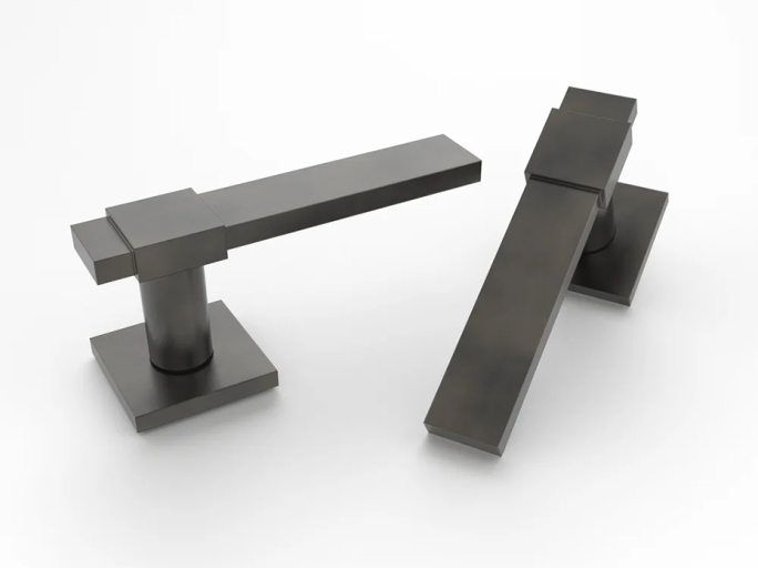 Дверная ручка на розетке Oliver Knights Rowan чёрная бронза