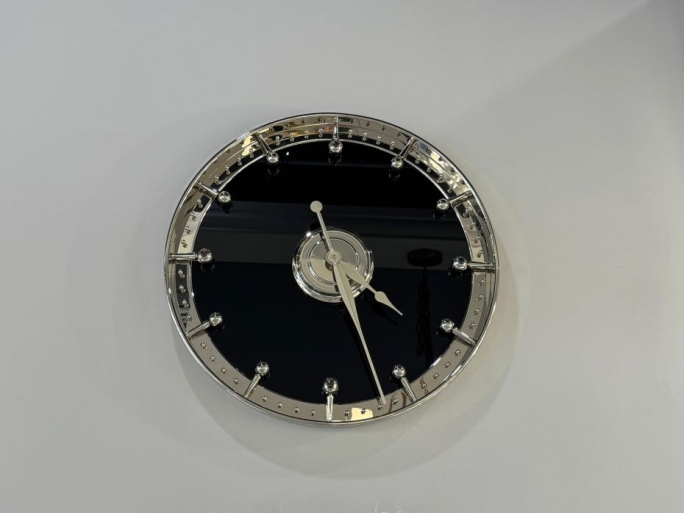 Часы FG-1002031 полированный никель стекло чёрное глянец 600мм