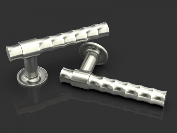 Дверная ручка на розетке Oliver Knights Rex LH матовый никель