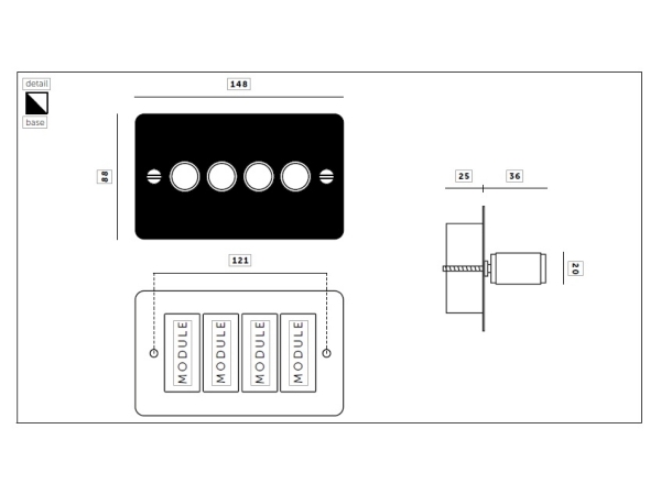 Диммер Buster & Punch четырехклавишный UK-DI-CO-4G-BL-A латунь чернёная 