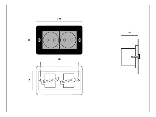 Розетка Buster & Punch двойная UK-MG-CO-2G-SM-A бронза