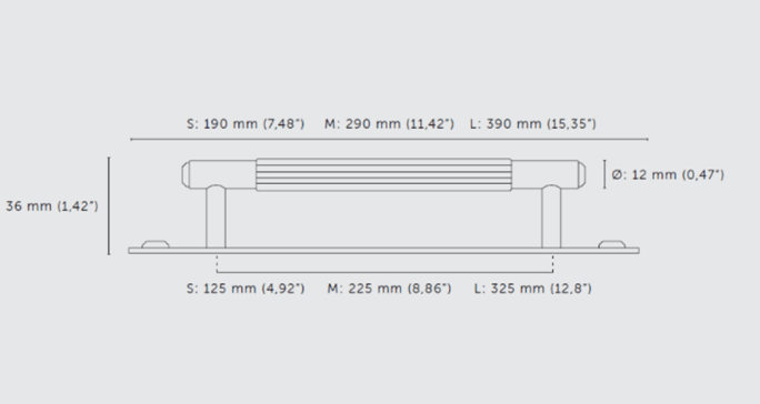 Мебельная ручка скоба на планке Buster & Punch GPB-02303 латунь
